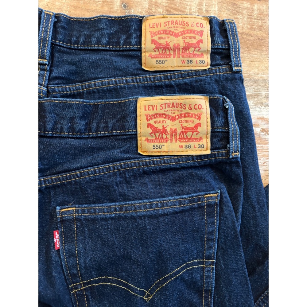 Levi's 550 Bundle Relaxed Fit Dark Wash Jeans 2 Pairs Mens 36x30